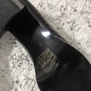 asos design stirrup heeled loafers